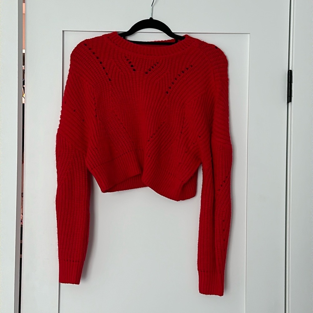 Aqua Cropped Sweater Size S